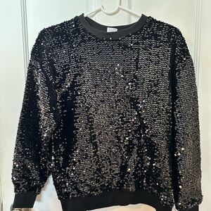 Black Sequin Sweater